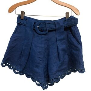 FARM Rio High Waist Blue Shorts with Belt